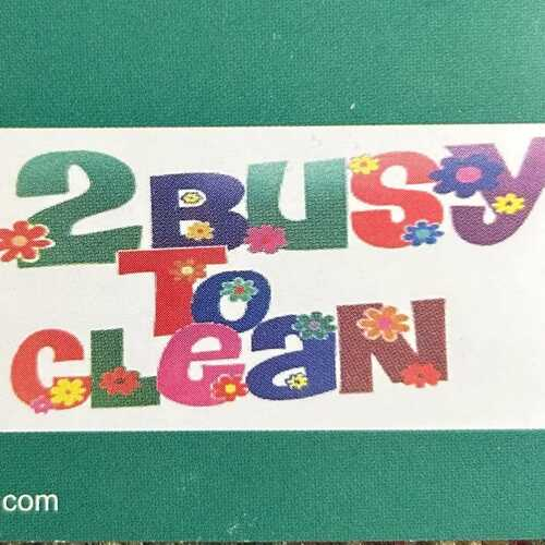 2 Busy To Clean colorful floral logo
